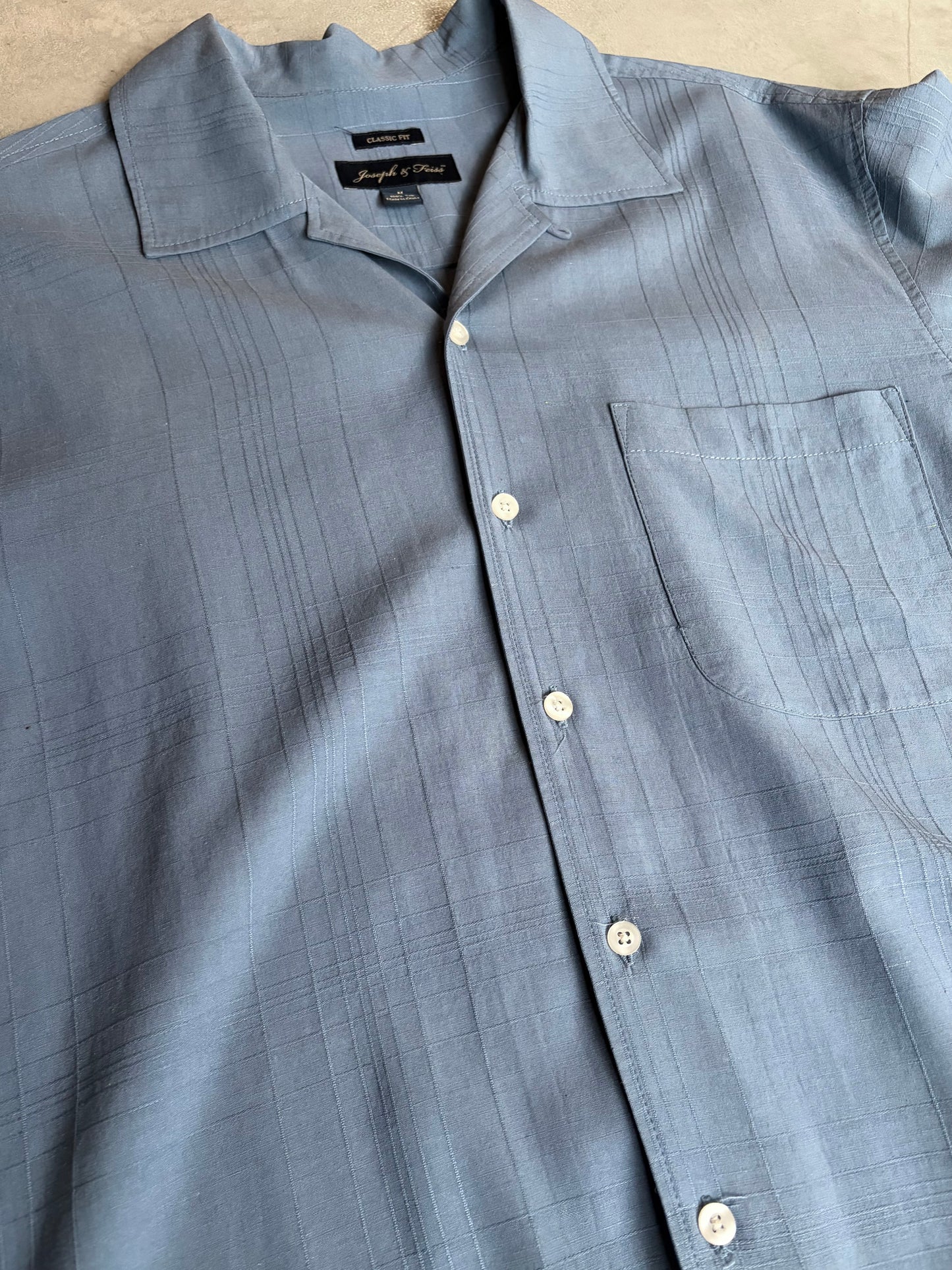 00's Joseph & Feiss open collar silk shirt