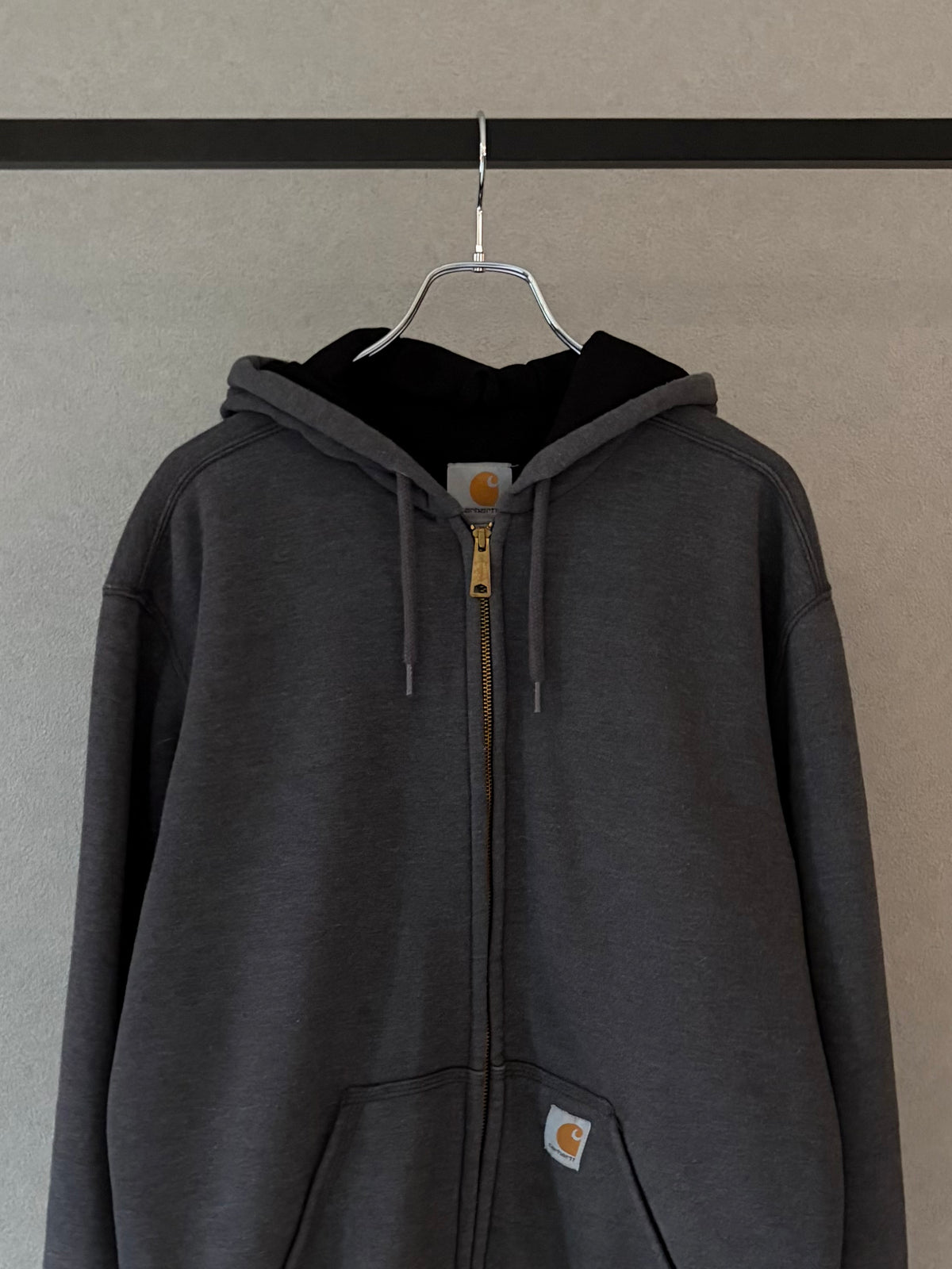 00's carhartt thermal lining zip up sweat hoodie