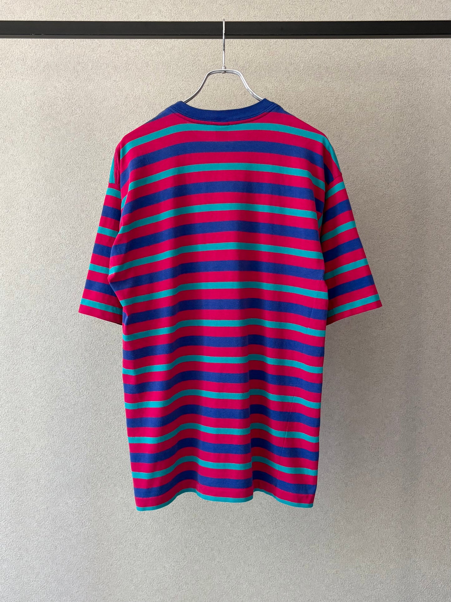 90's LAND’S END border t-shirt "Made in USA"
