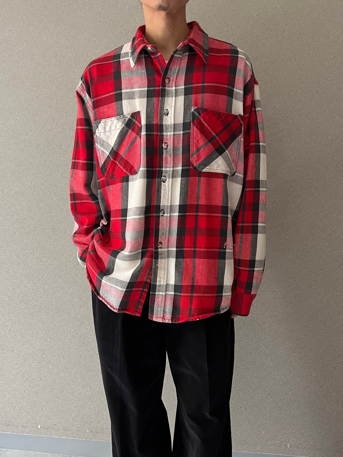 80's ST.JOHN'S BAY flannel shirt "Made in USA"