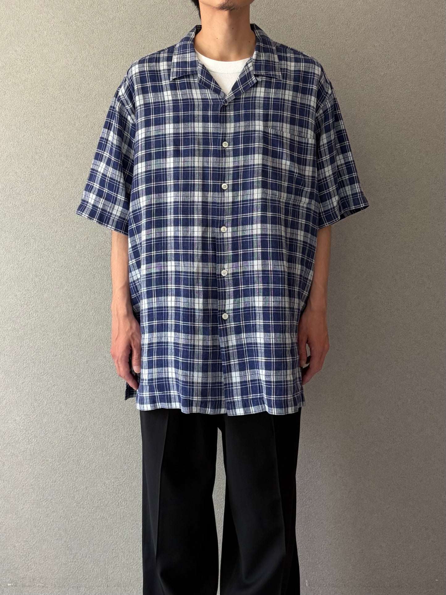90's Polo Ralph Lauren linen open collar shirt "CLAYTON"