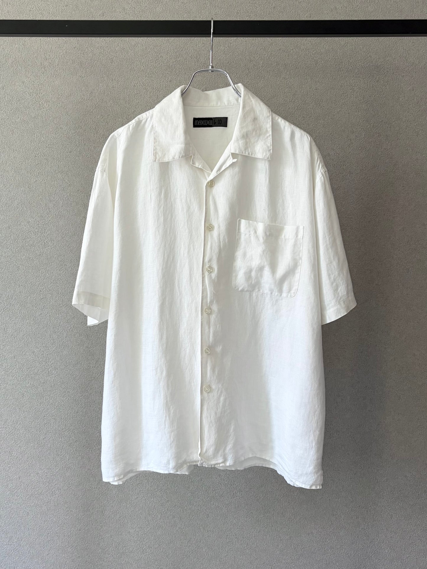 90's〜 maxwell & co. open collar linen shirt