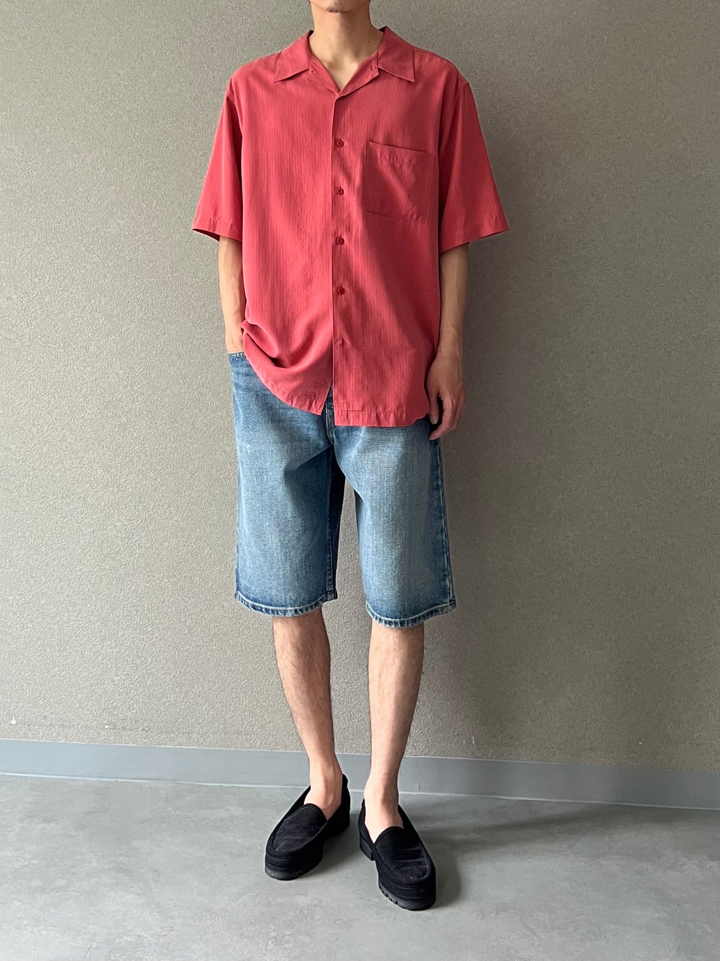 00's CAMBRIDGE CLASSICS open collar shirt