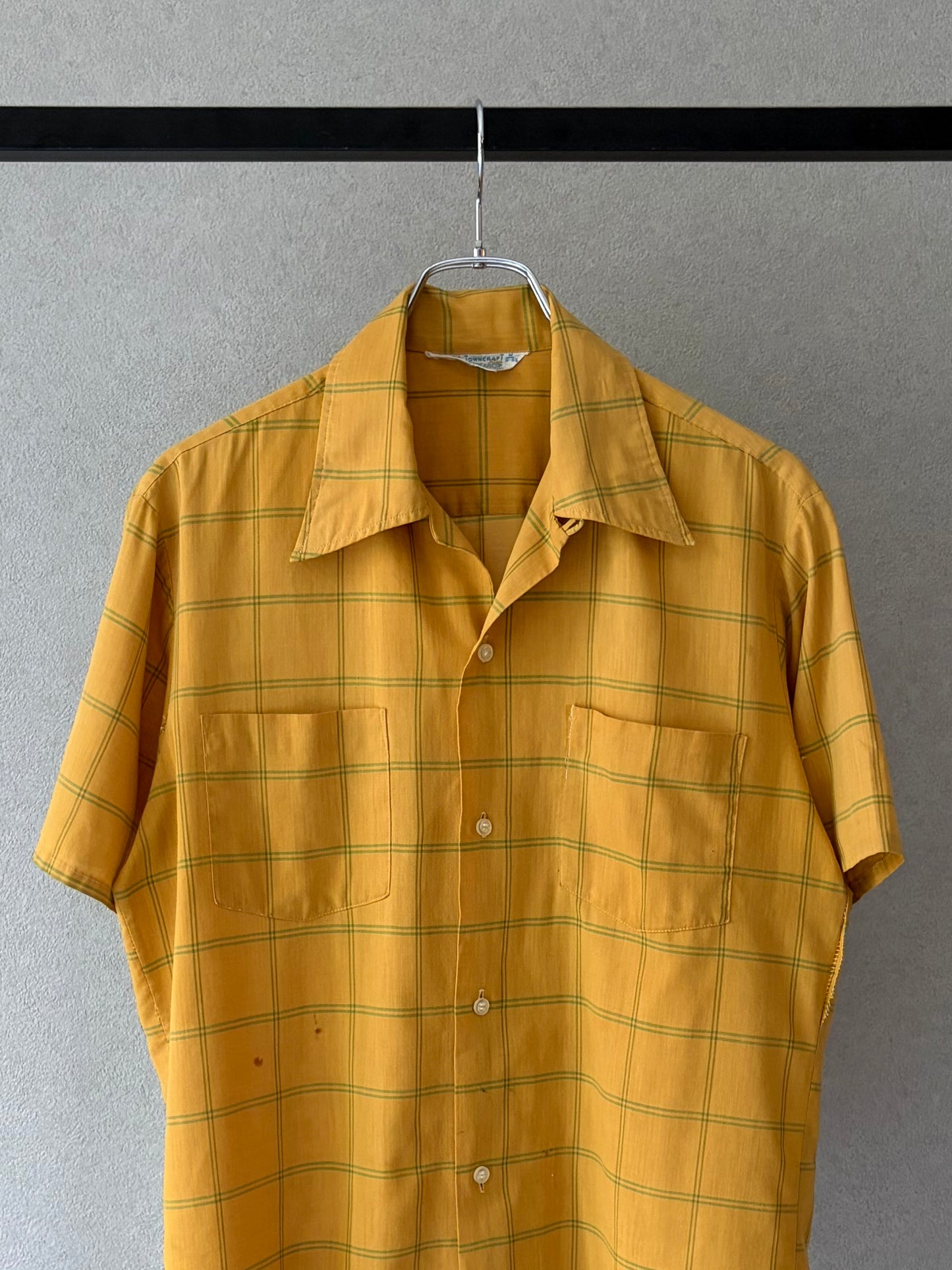 70's TOWNCRAFT open collar shirt