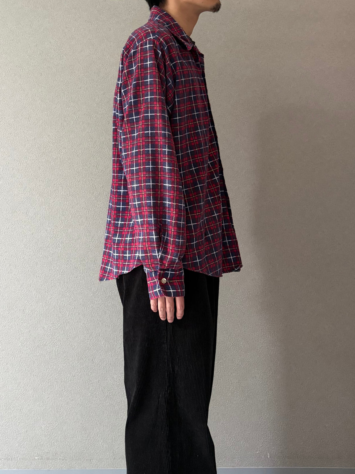 70's ERIC DAMON print flannel shirt