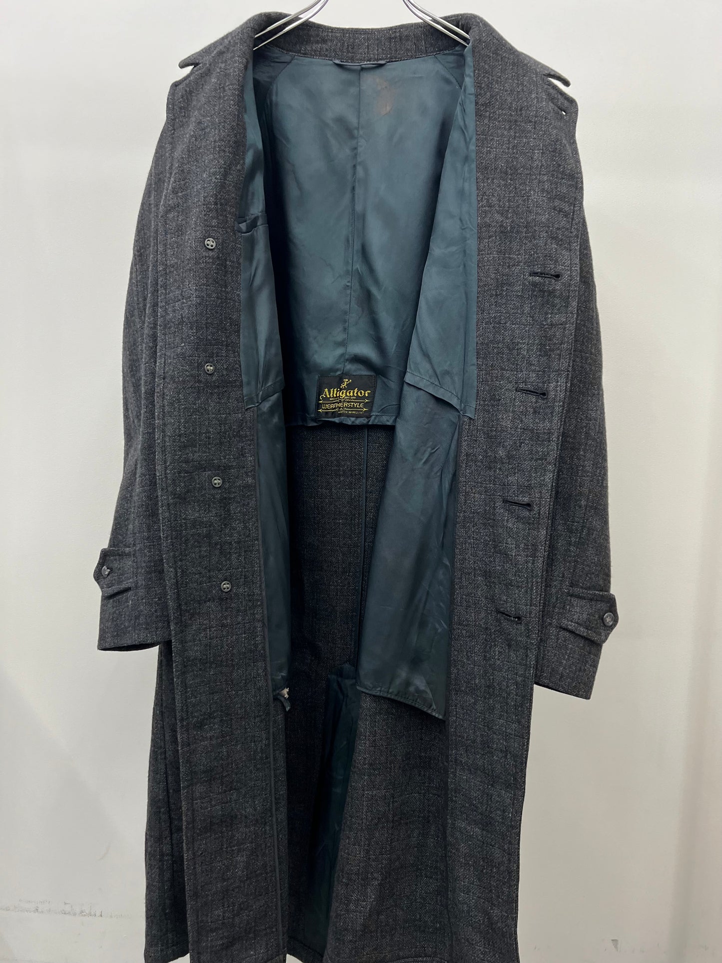 60's Alligator wool balmacaan coat