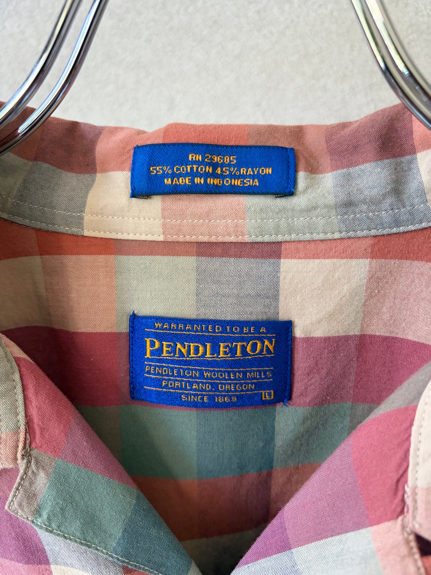 00's PENDLETON open collar shirt
