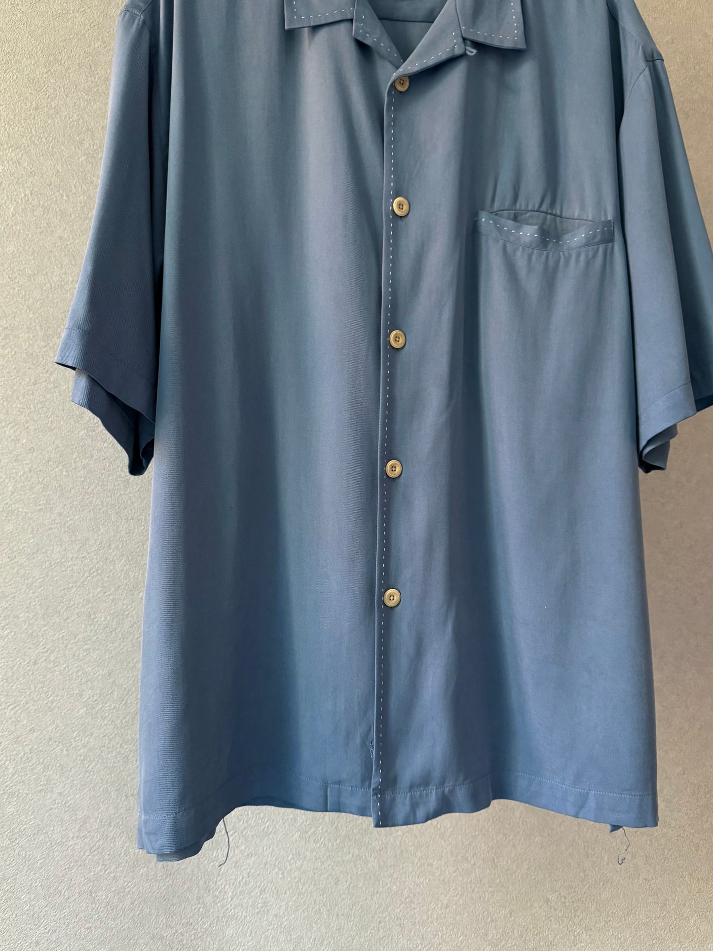 90's Nat Nast silk open collar shirt