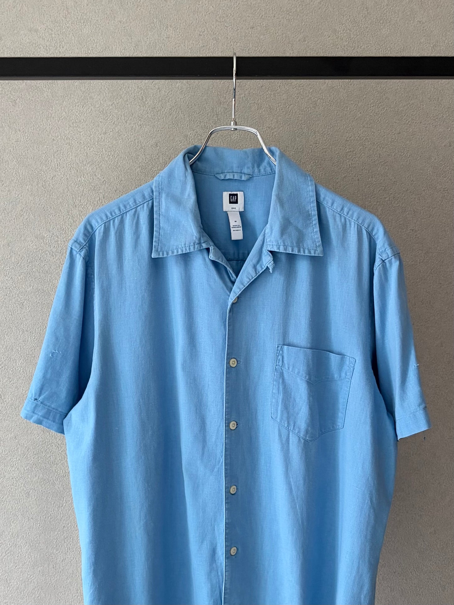 00's GAP open collar linen shirt