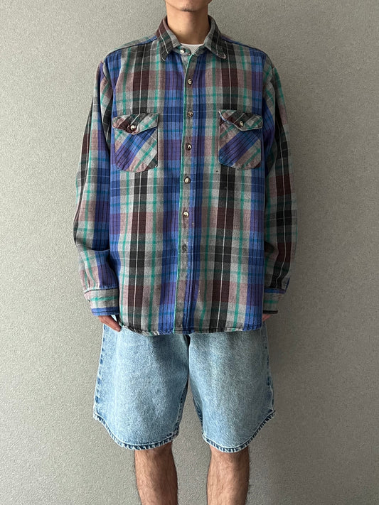 90's FIVE BROTHER flannel shirt