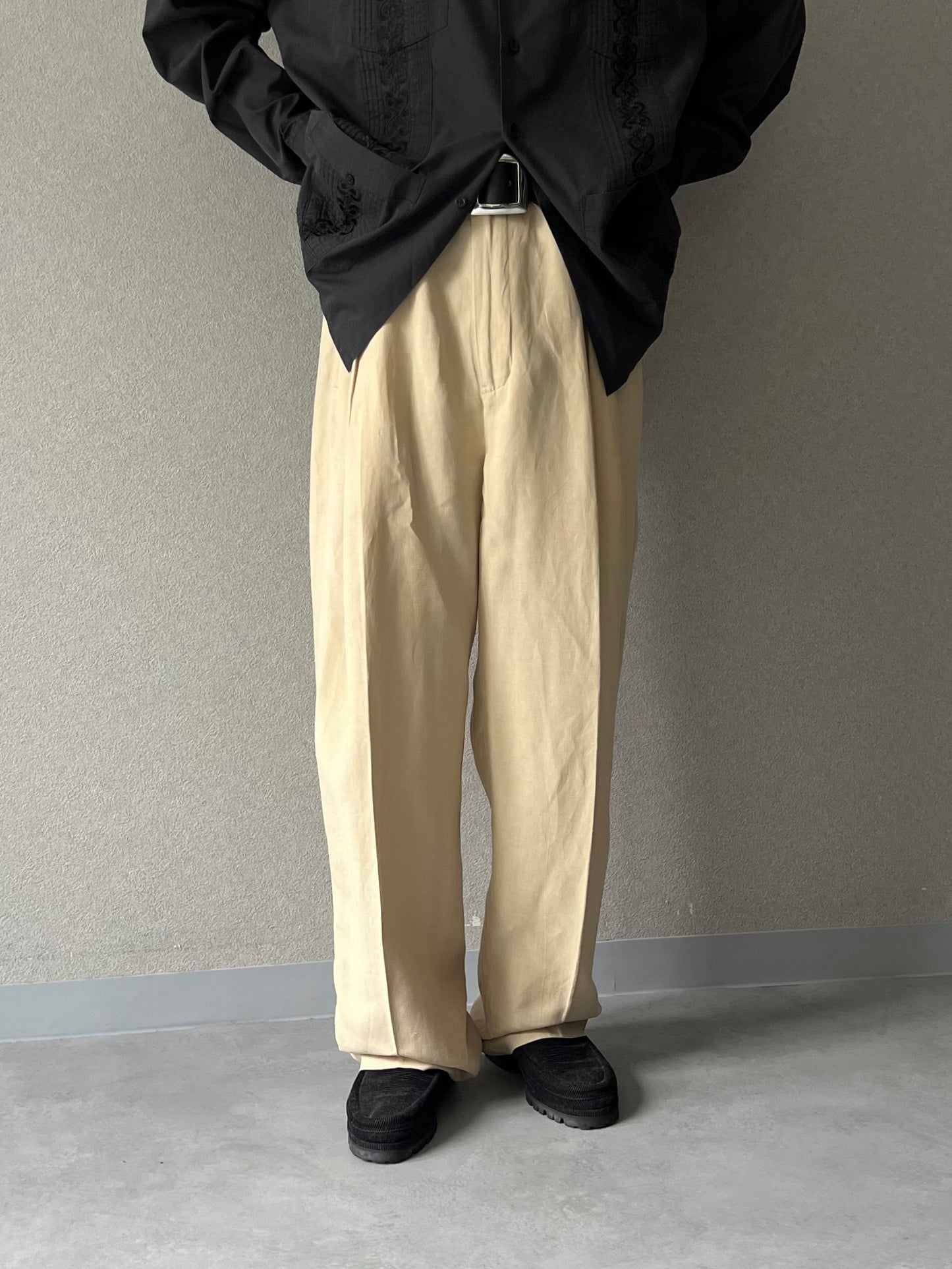 00's Polo Ralph Lauren linen×silk slacks