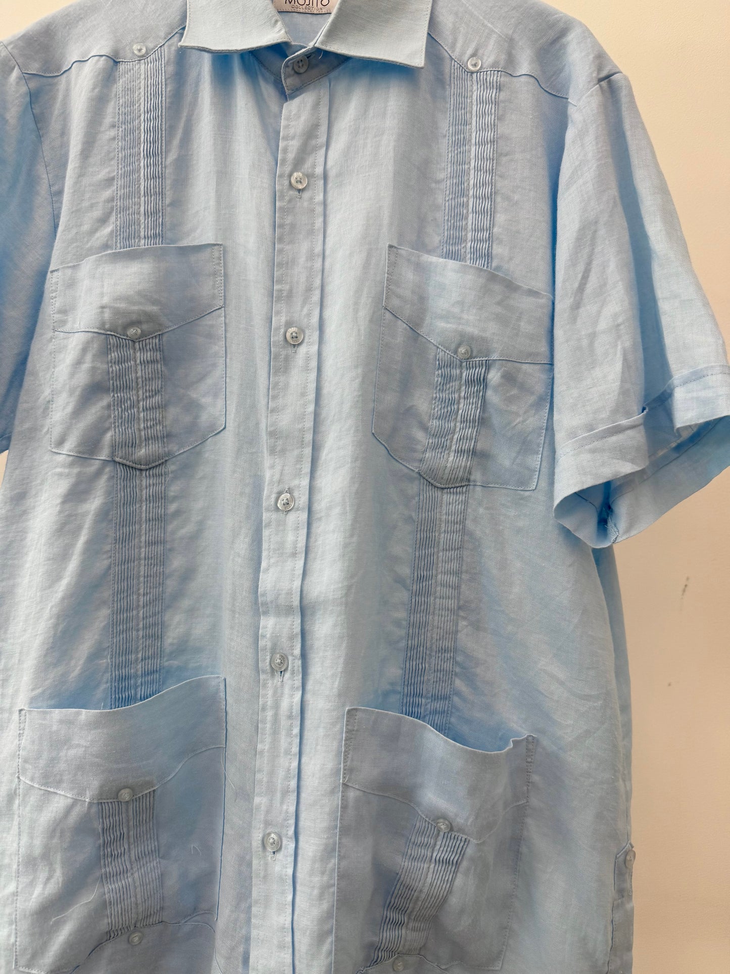 00's MOJITO linen guayabera shirt