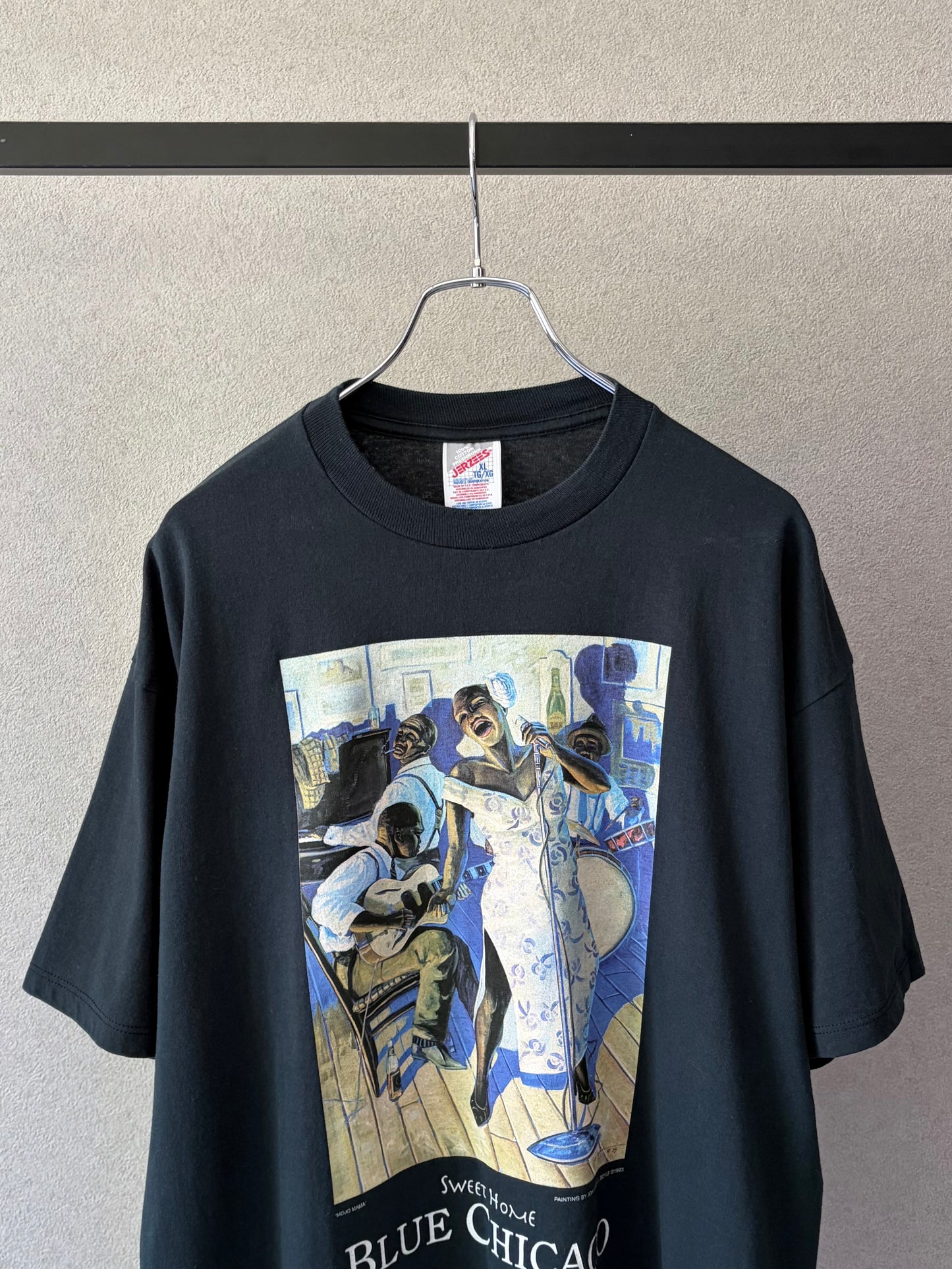 90's〜 BLUE CHICAGO art t-shirt