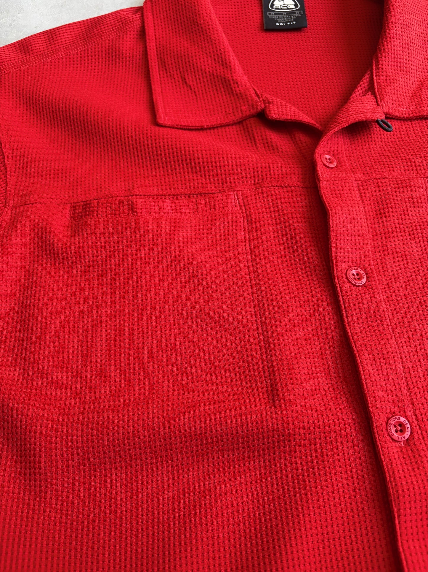 00's NIKE ACG open collar shirt