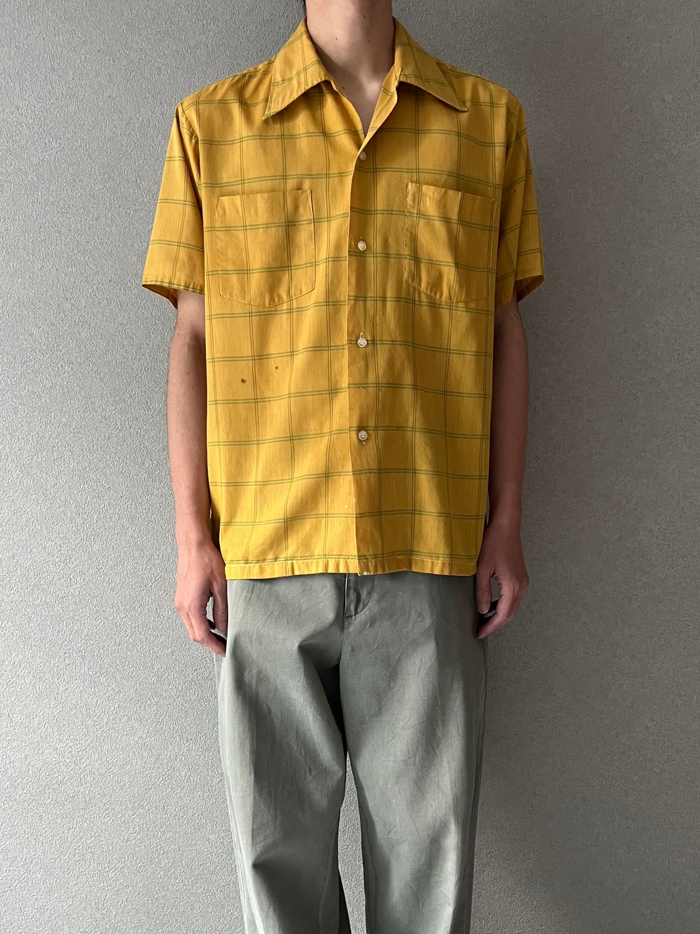 70's TOWNCRAFT open collar shirt