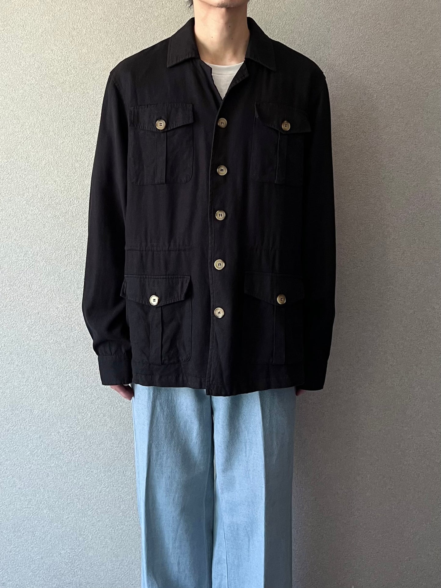 80's〜 UNKNOWN linen safari style jacket