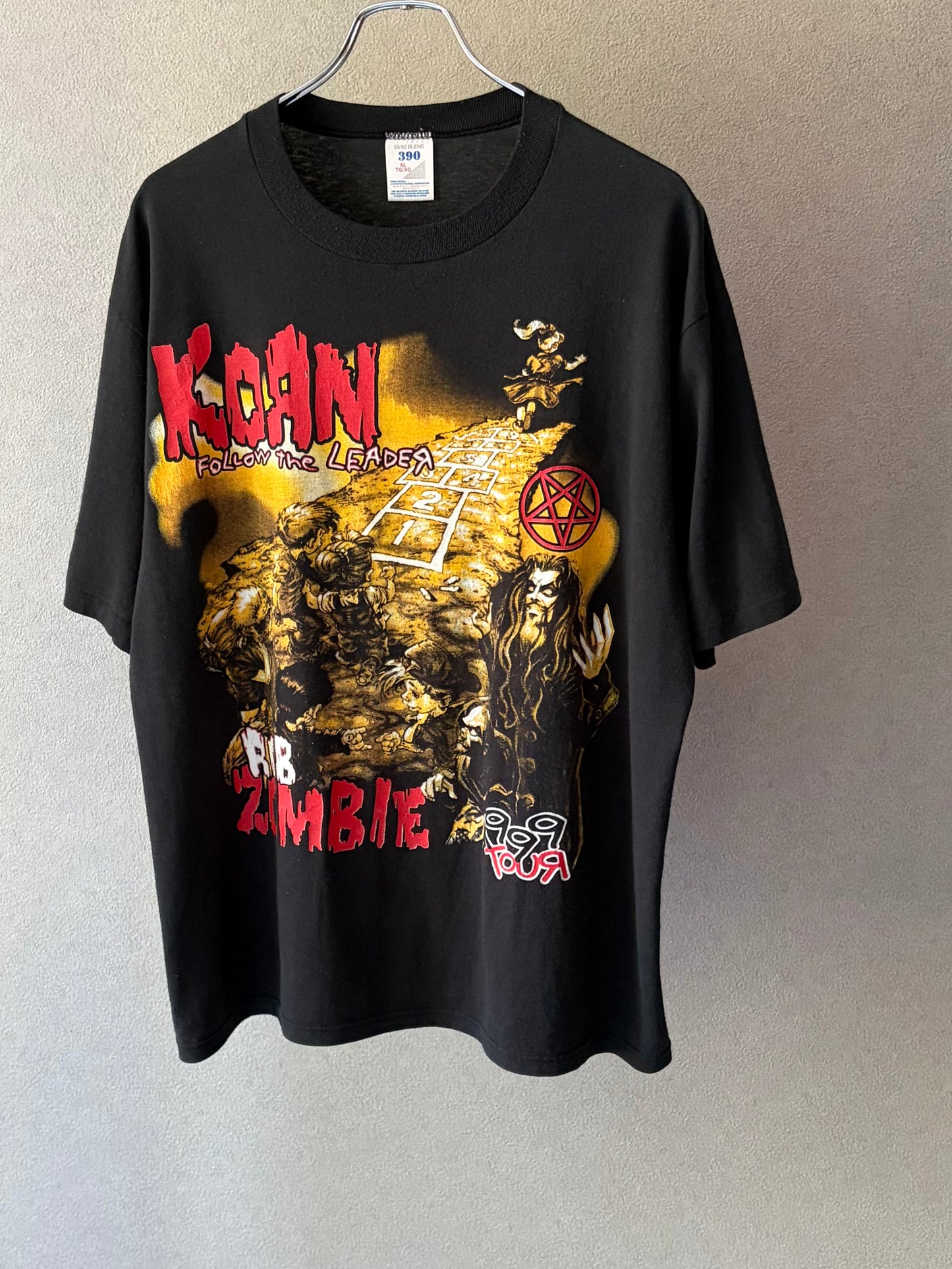 90's KORN × ROB ZOMBIE music t-shirt "Made in USA"