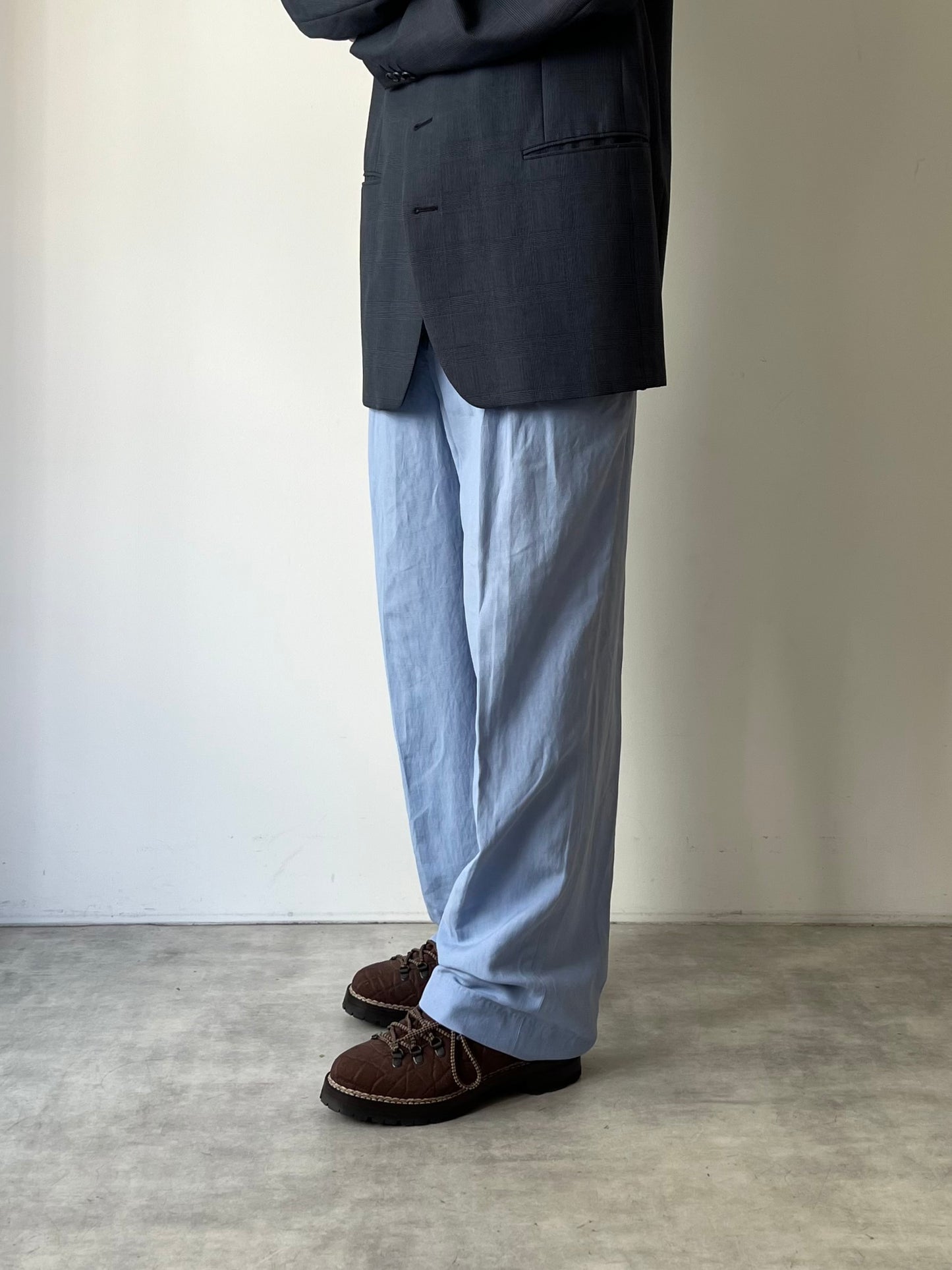 90's Polo Ralph Lauren silk×linen slacks "DEAD STOCK"