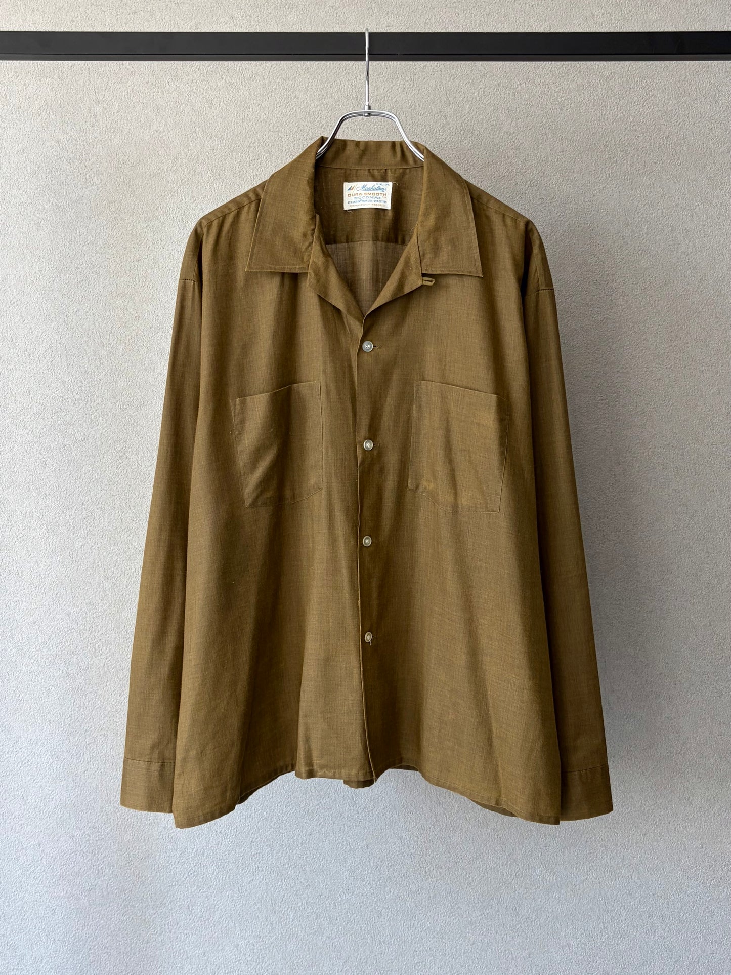 60's VINTAGE open collar shirt