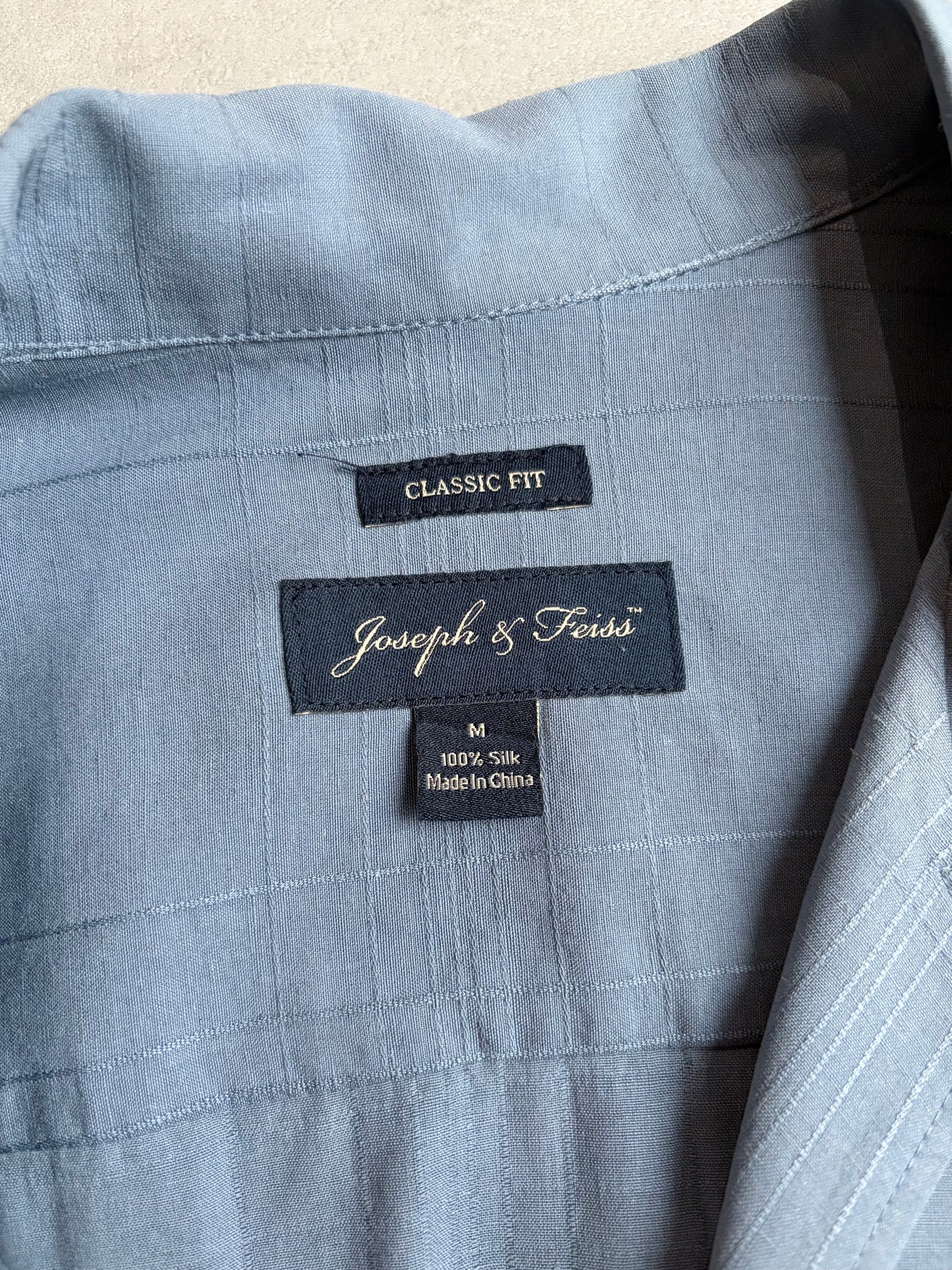 00's Joseph & Feiss open collar silk shirt