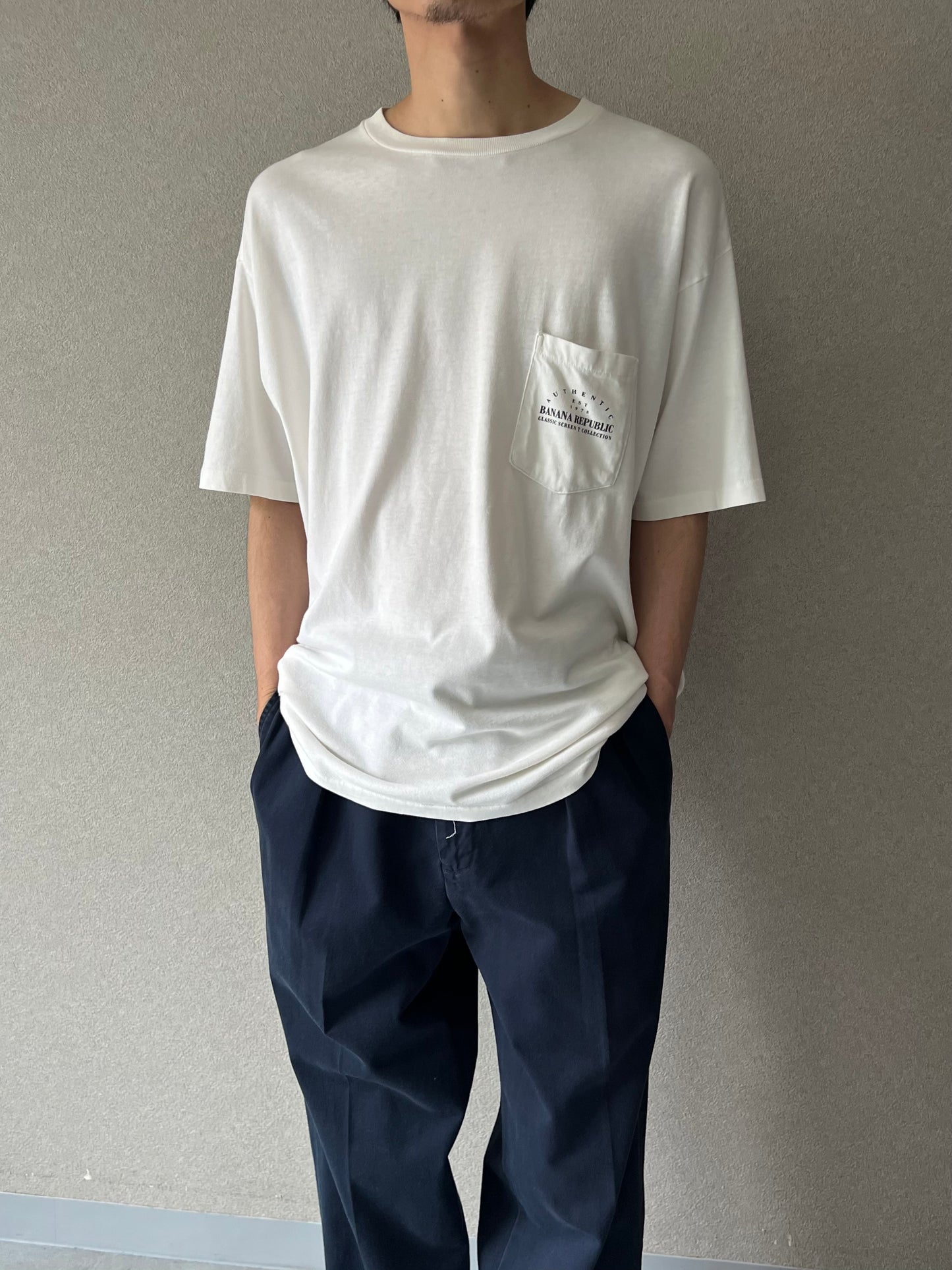 80's〜 BANANA REPUBLIC print t-shirt