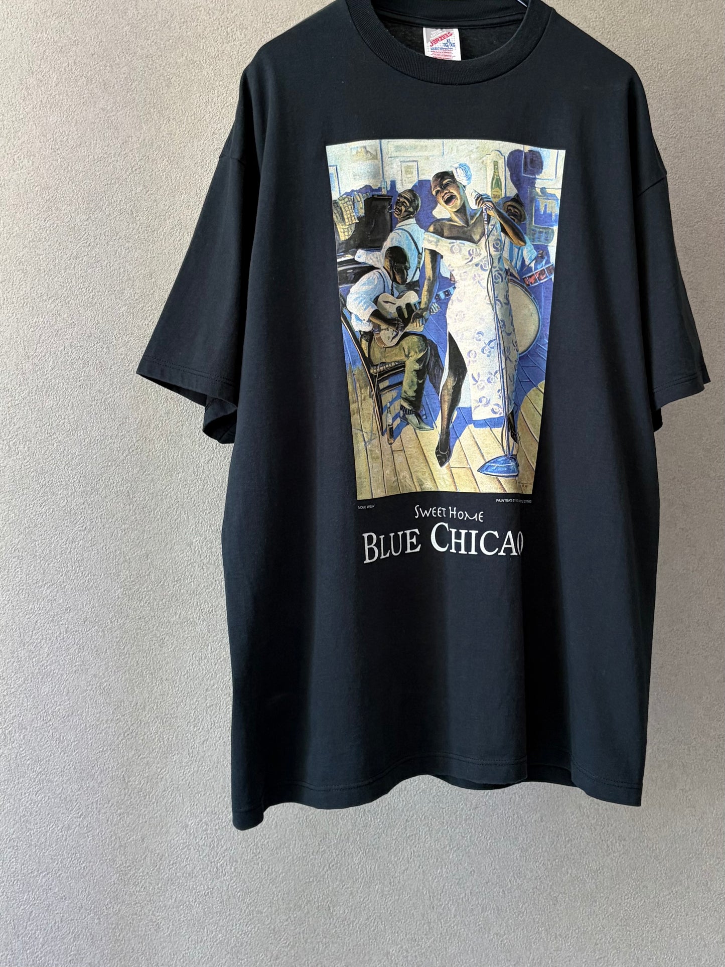 90's〜 BLUE CHICAGO art t-shirt