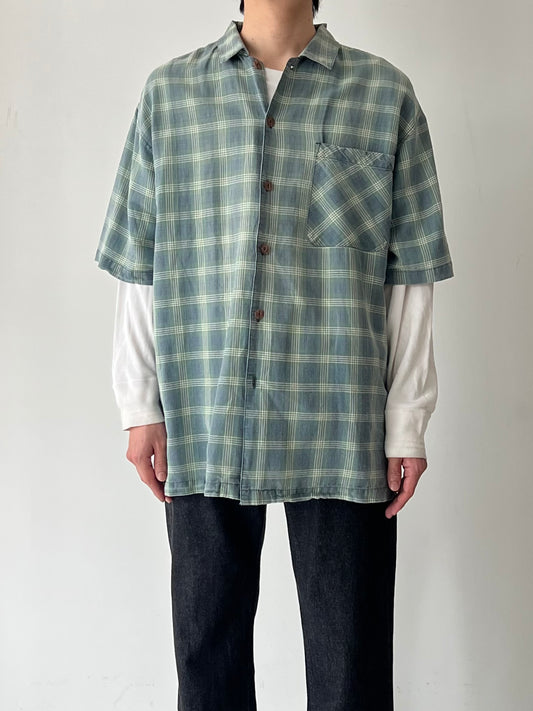 90's BUGLE BOY open collar shirt