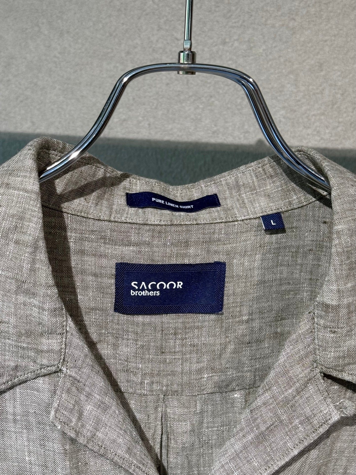 00's SACOOR brothers linen open collar shirt