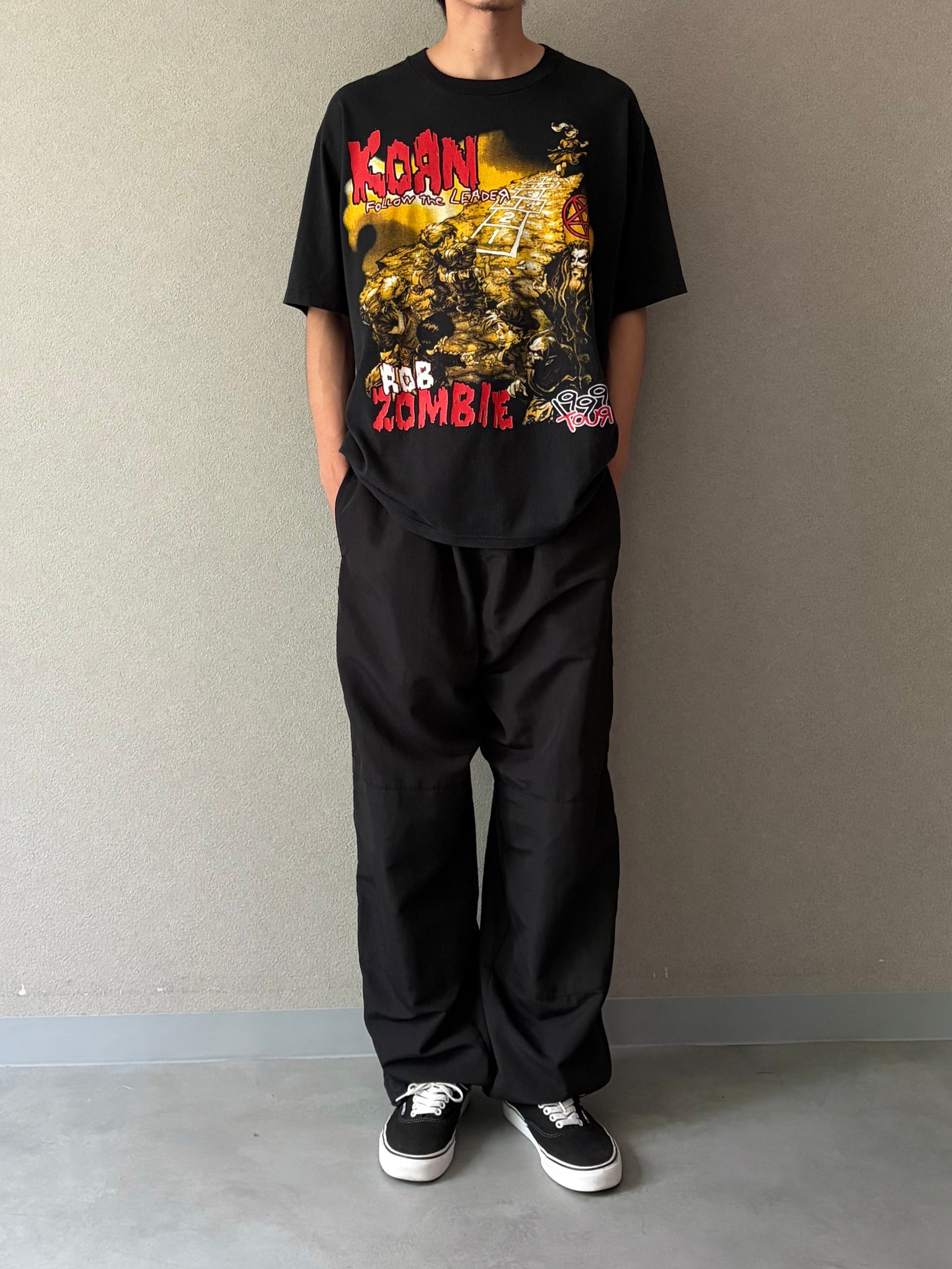 90's KORN × ROB ZOMBIE music t-shirt "Made in USA"