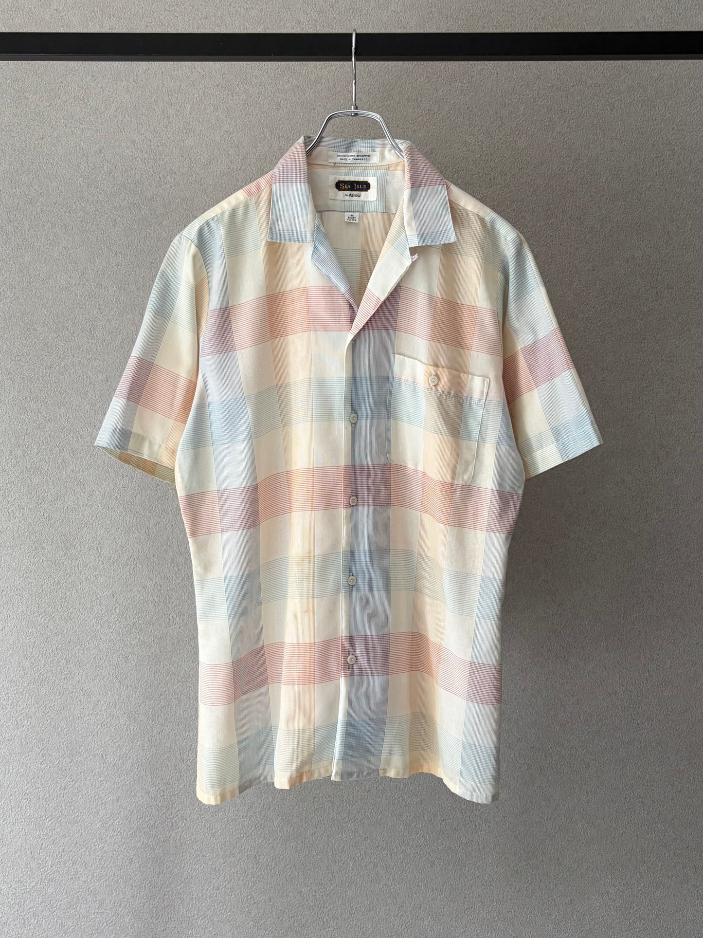 80's ARROW open collar shirt