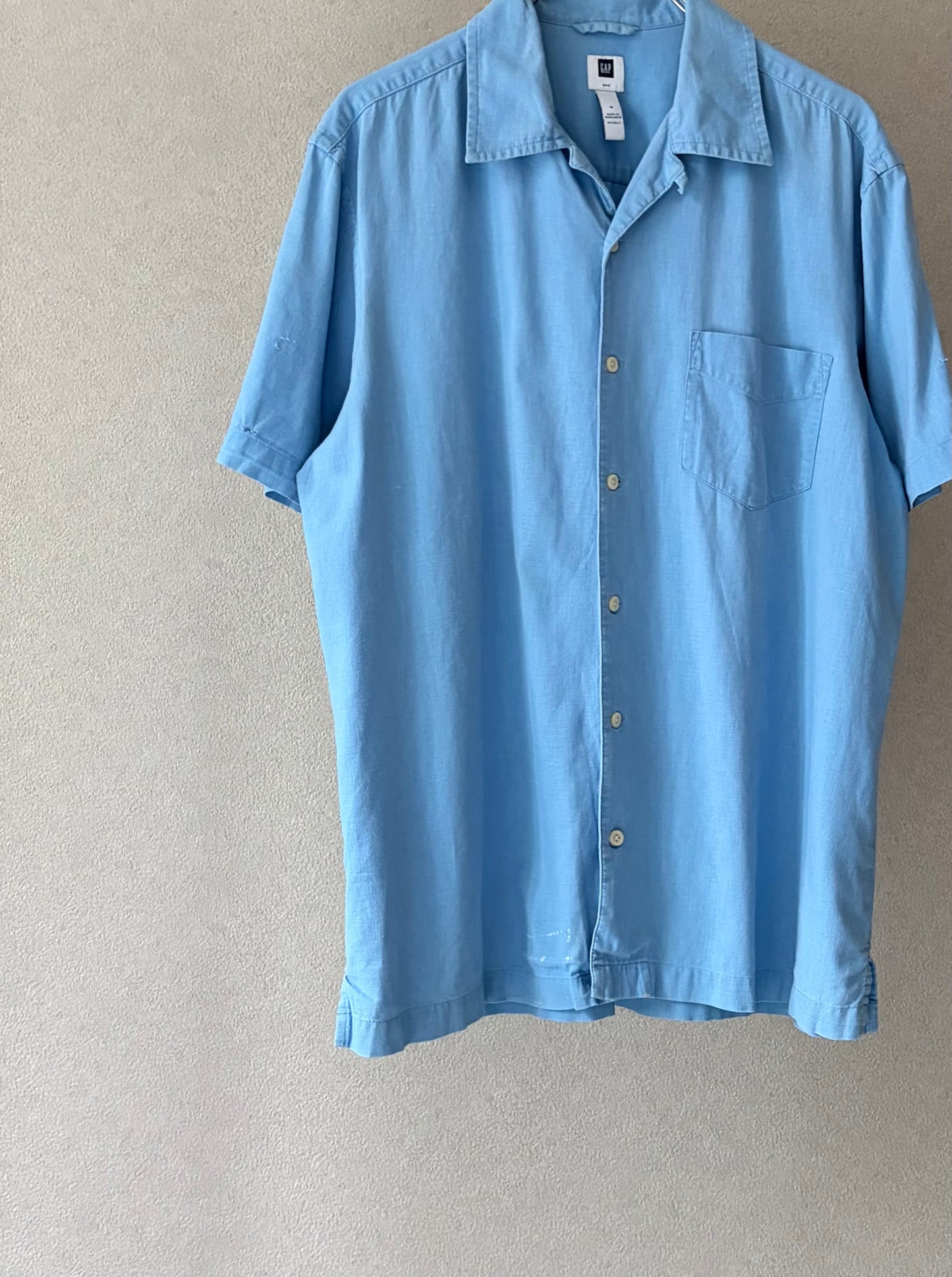 00's GAP open collar linen shirt
