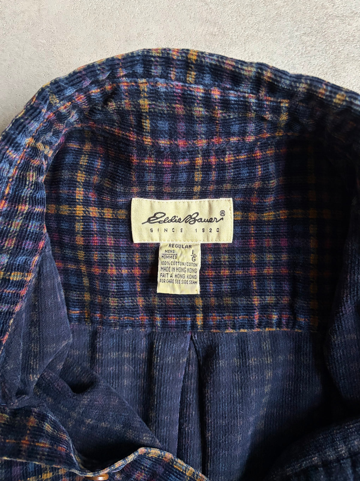 90's Eddie Bauer print corduroy shirt