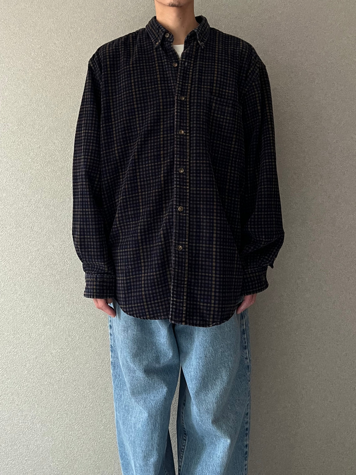 90's Eddie Bauer print corduroy shirt