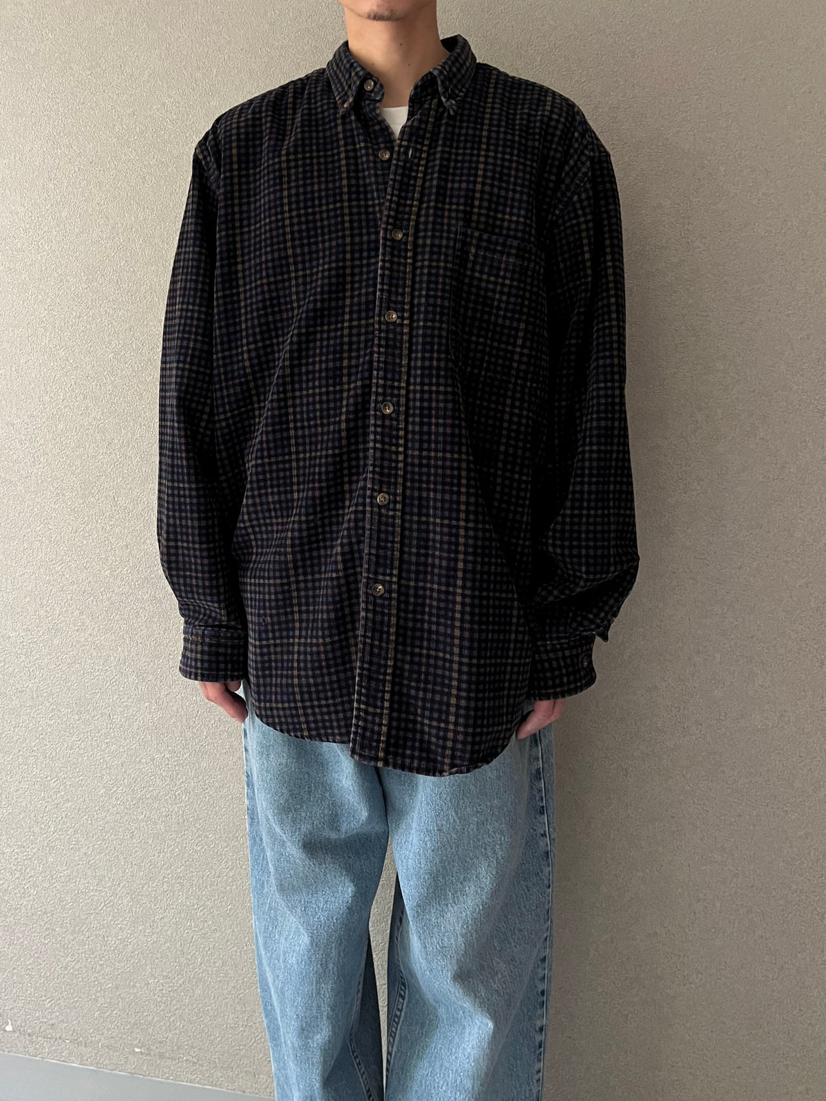 90's Eddie Bauer print corduroy shirt