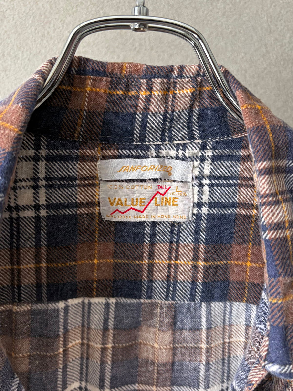 80's VALUE LINE print flannel shirt