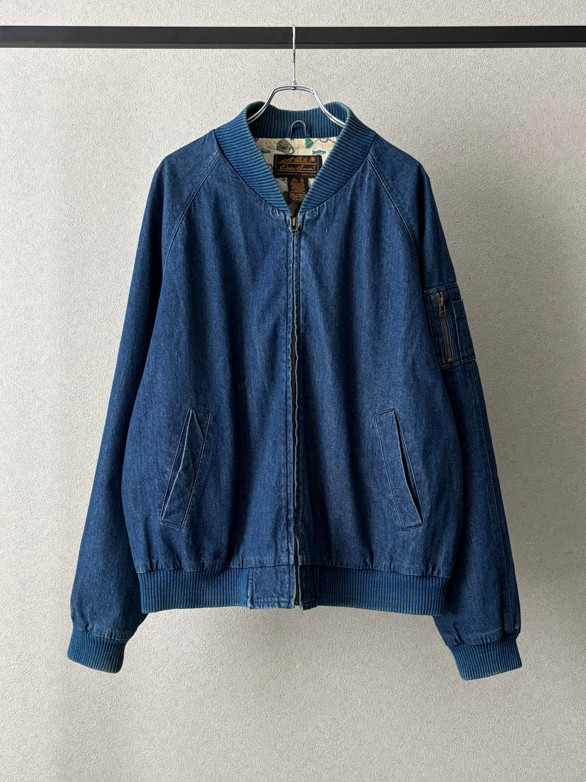 80's Eddie Bauer MA-1 style denim jacket