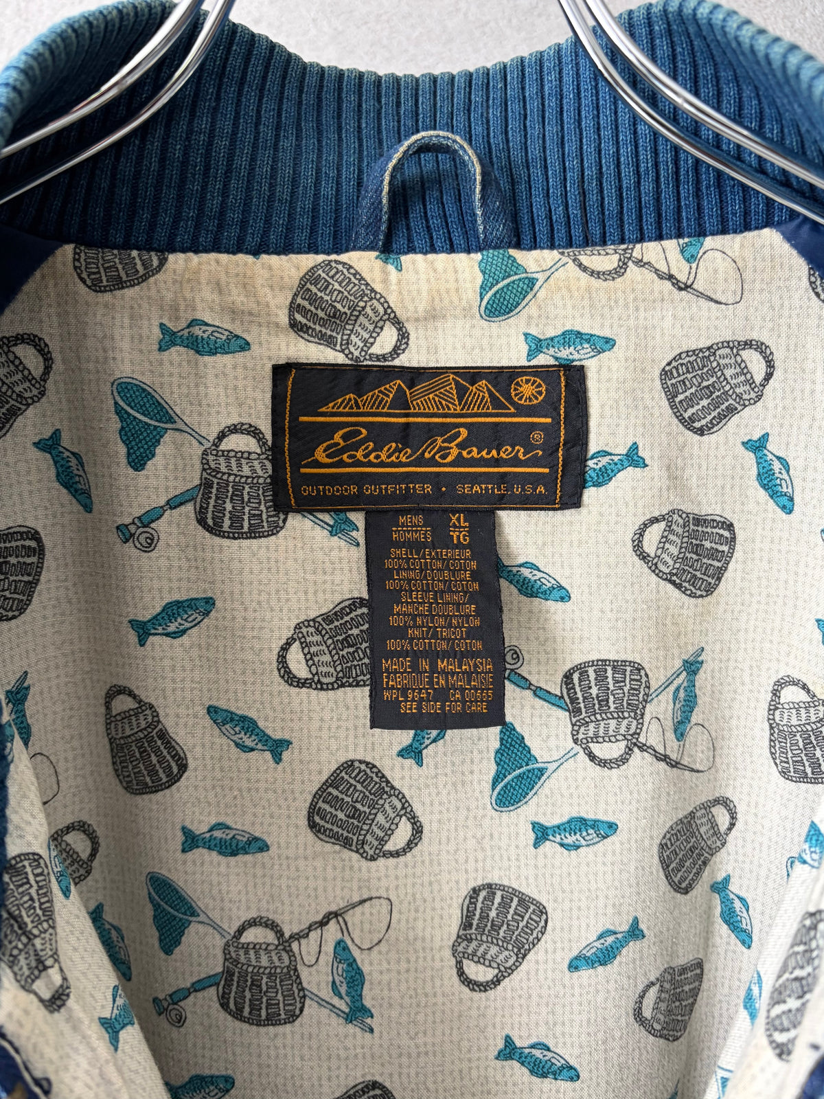 80's Eddie Bauer MA-1 style denim jacket