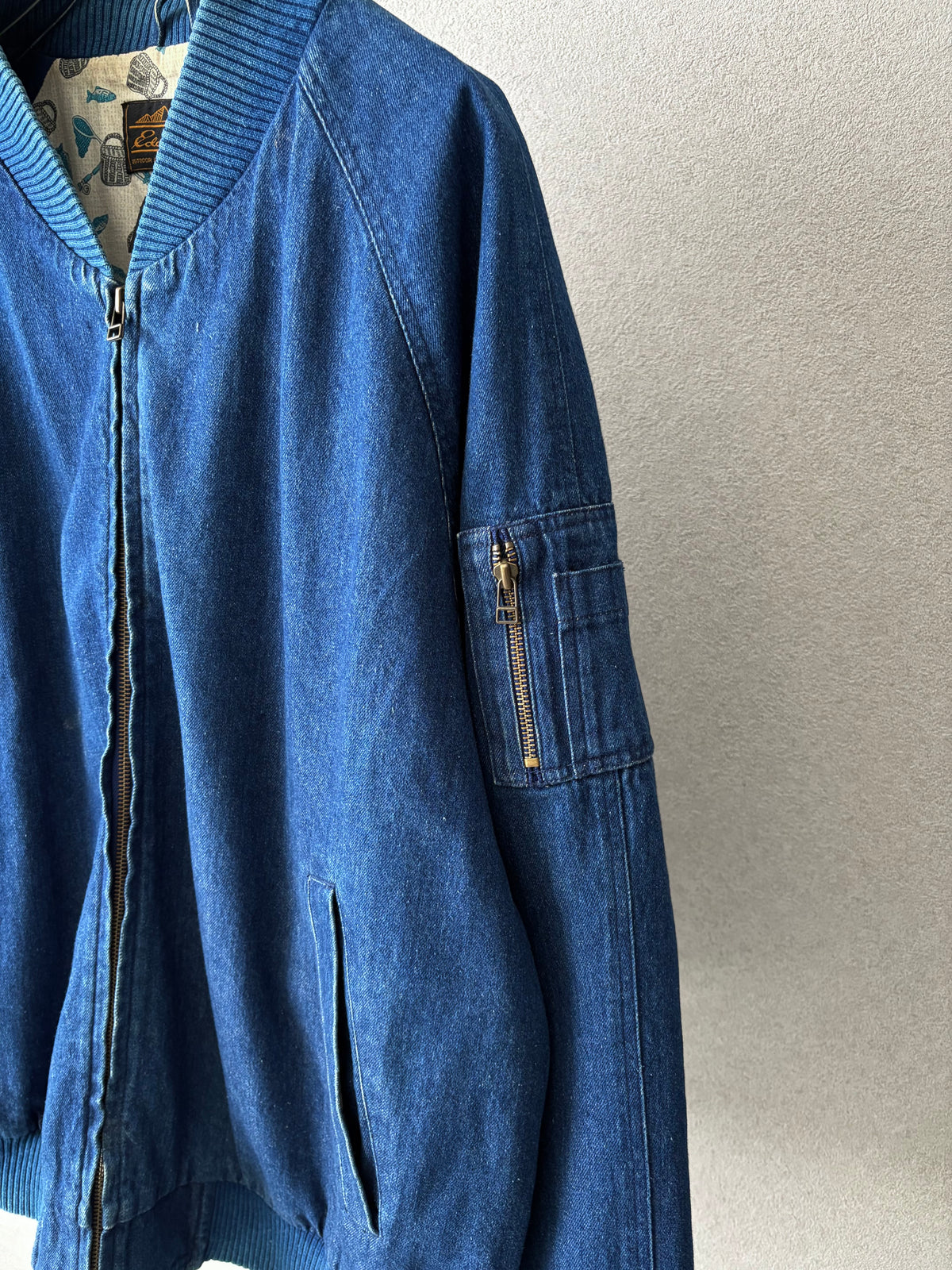 80's Eddie Bauer MA-1 style denim jacket