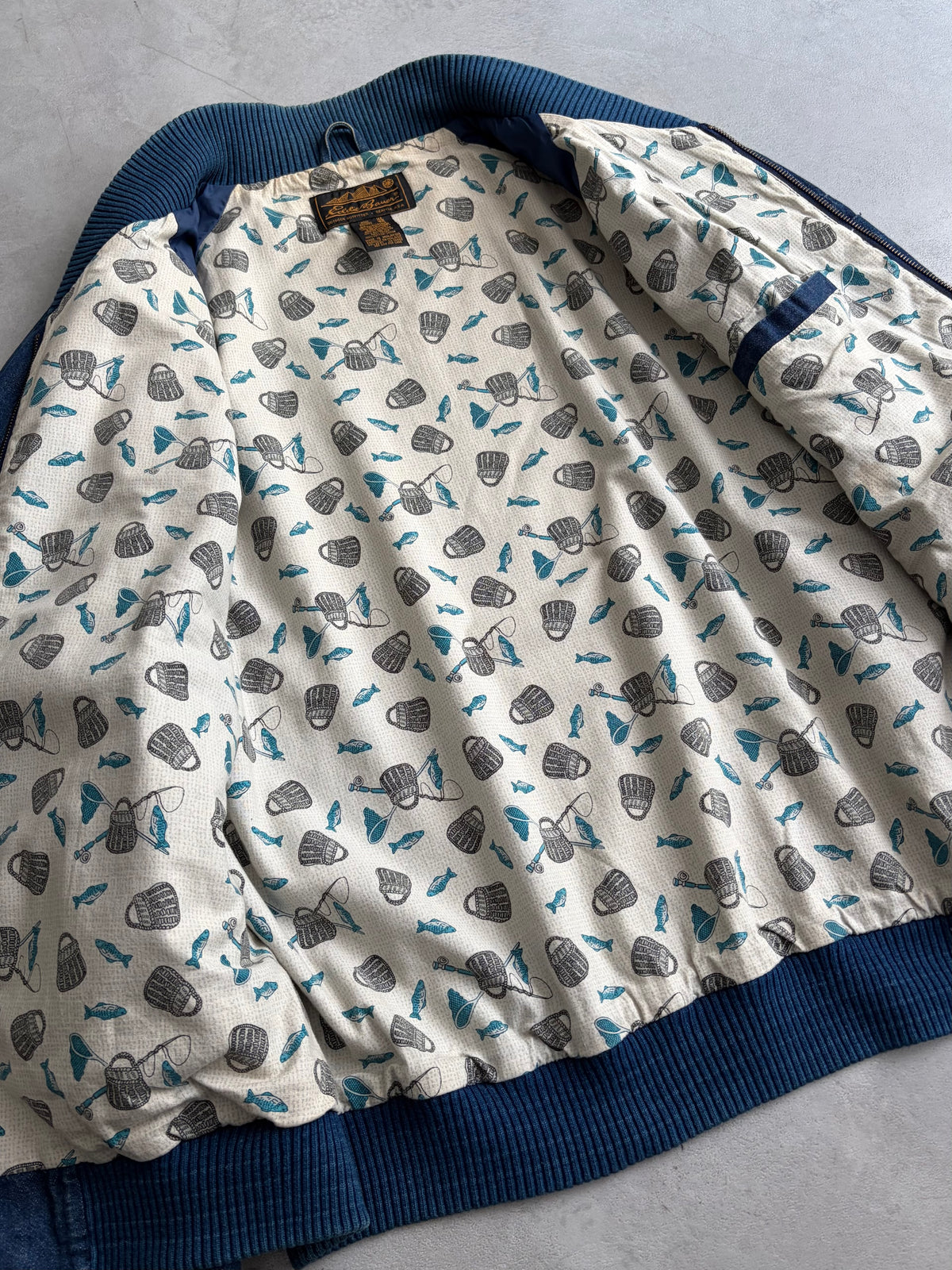 80's Eddie Bauer MA-1 style denim jacket