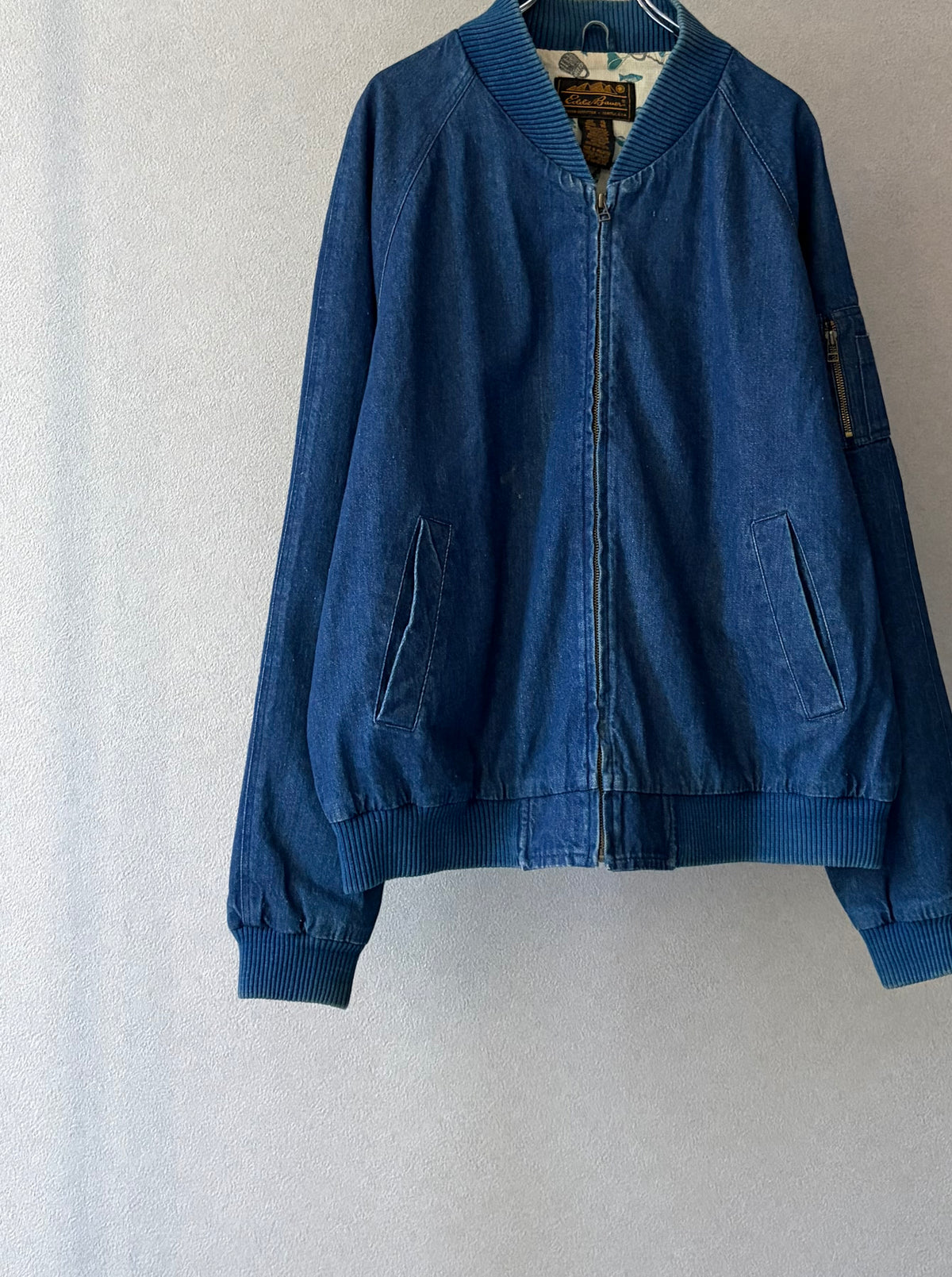 80's Eddie Bauer MA-1 style denim jacket